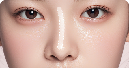 콧대가 휘어져 보이는 경우